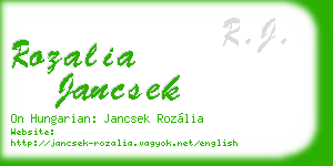 rozalia jancsek business card